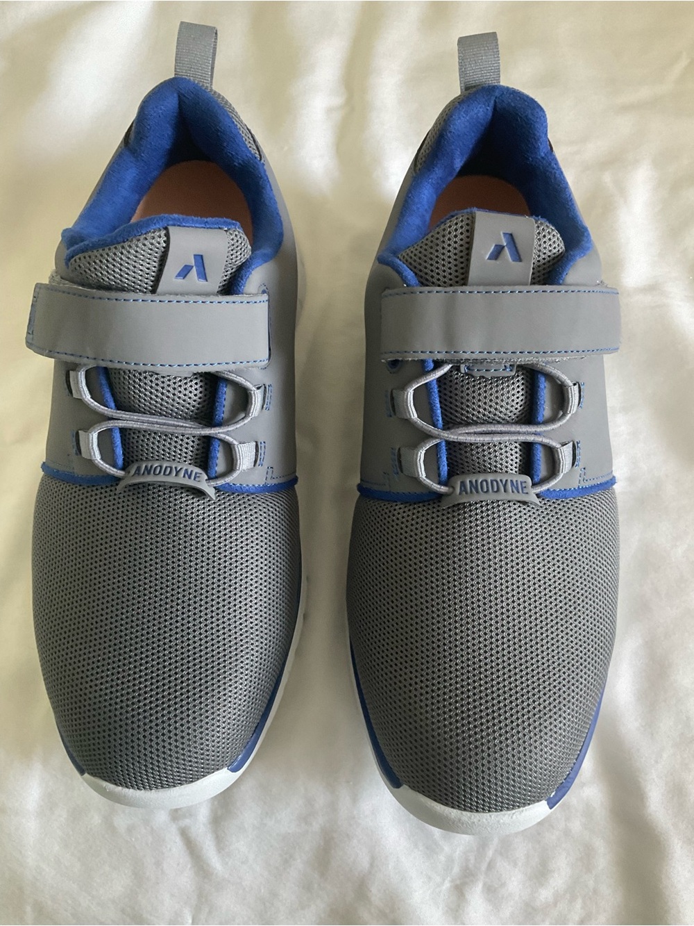 Anodyne Men's Gray and Blue Comfort Lace-strap Sneakers